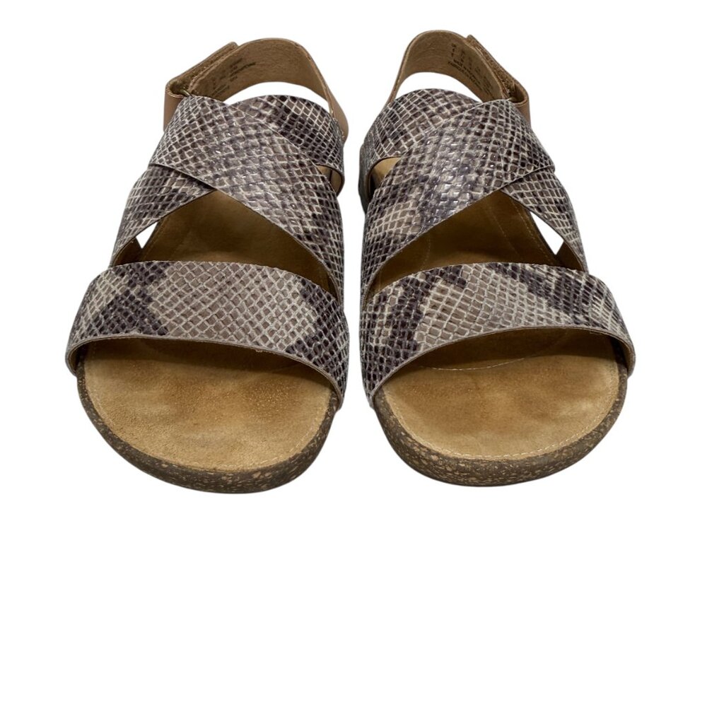 Clarks Perri Dunes Leather Snake Print Slingback Straps Women's Sandals size 7.5 - Picture 3 of 8